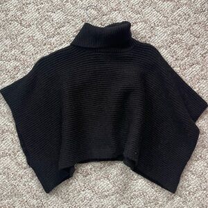 Blue Blush Black Cowl Neck Sweater